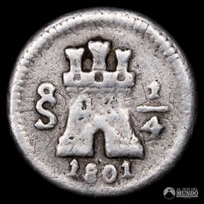 Chile, Santiago. ¼ Real. 1801 (Carlos IV).