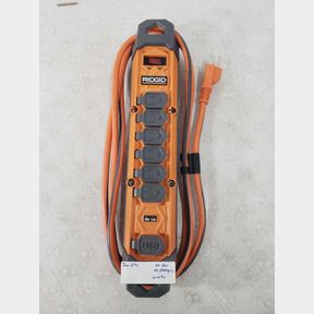 RIDGID 8 ft. Cord 6-Outlet, 2.4 Amp USB-A, 15-Watt USB-C, 2100J Surge Protector