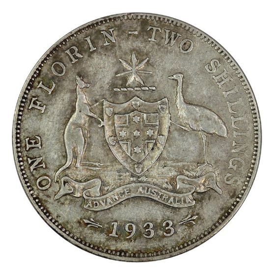 Australia 1933 Florin, near Very Fine
