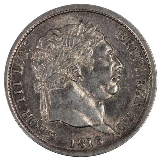 Great Britain George III 1816 Sixpence, toned Gem