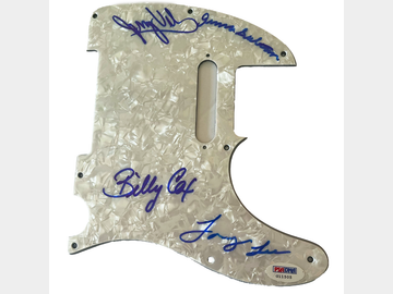 Jimi Hendrix: Woodstock Band Signed Marble Telecaster Pickguard (4 Sigs) (PSA/DNA Authentication)