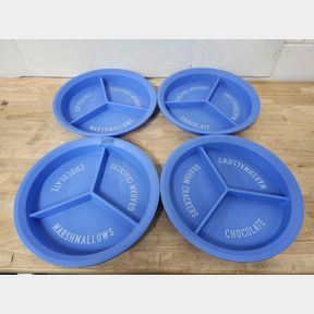 S'mores Tray- 3 Section Divided Serving Tray - Set of 4