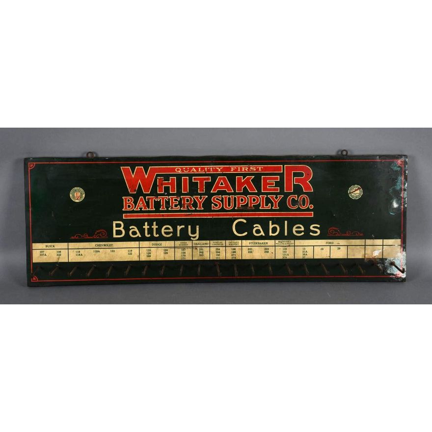 Whitaker Battery Cable Metal Display Sign (TAC)