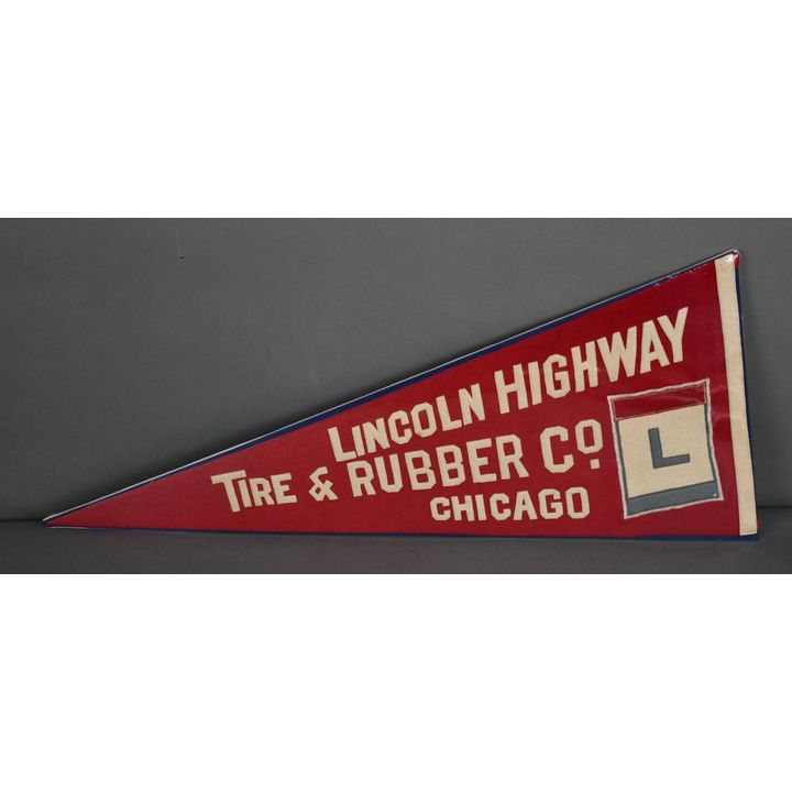 Lincoln Highway Tire & Rubber Co. Chicago w/Logo Felt Pennant