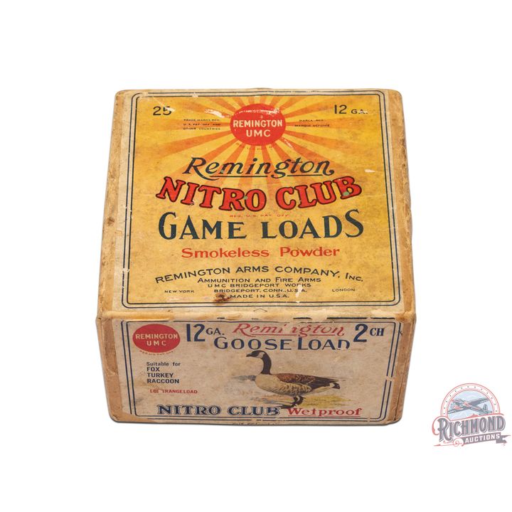 Rare Remington UMC Nitro Club Goose Load Shot Shells 12 GA Box Two Piece