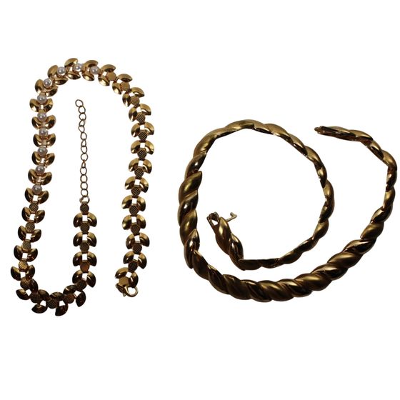 Gold-finish Costume Necklaces (2)