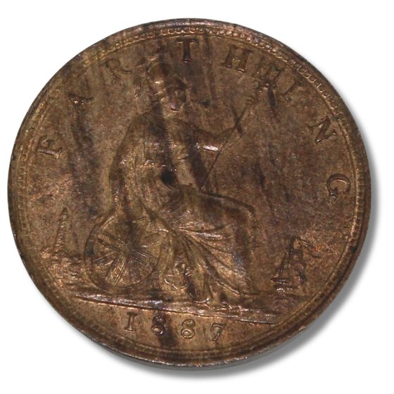 Great Britain Victoria 1887 Farthing, Choice Uncirculated