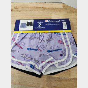 Champion - Girls Active Elastic Waist & Drawstring Shorts - Size 5/6 - 2 Pack