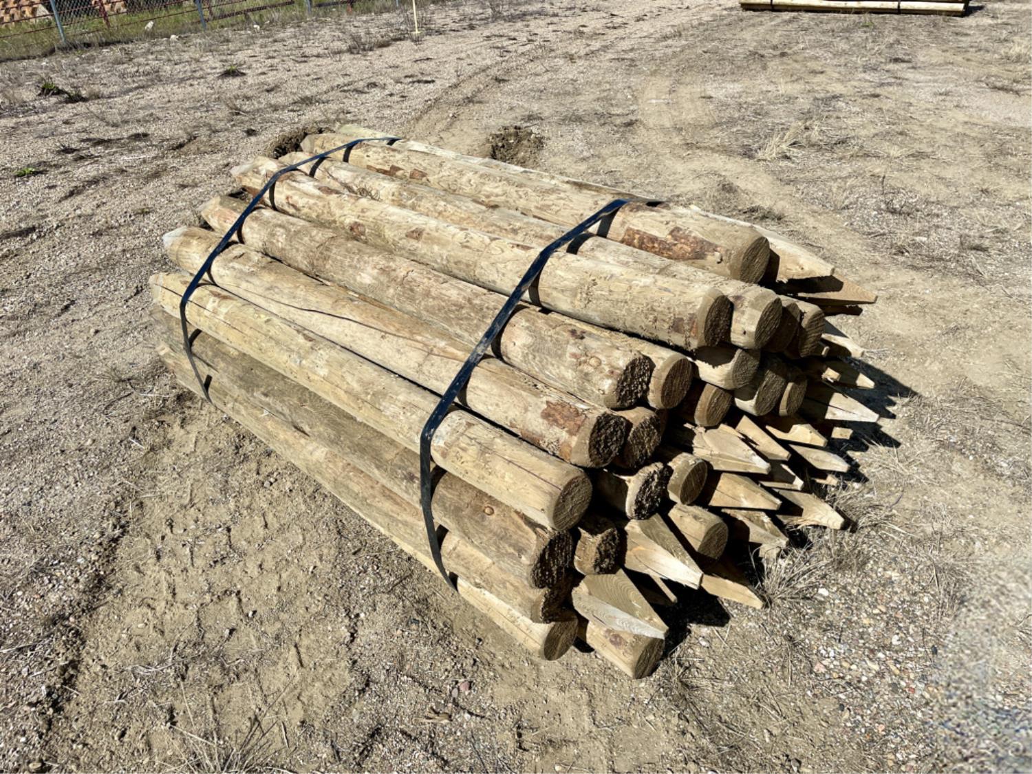 (50) 5-6 Inch X 6 Ft Treated Fence Posts (Unused) [25CD10993-022 ...