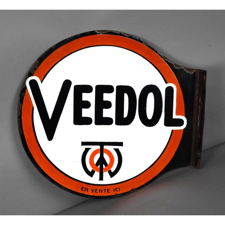 Veedol (motor oil) w/Logo Porcelain Flange Sign (TAC)