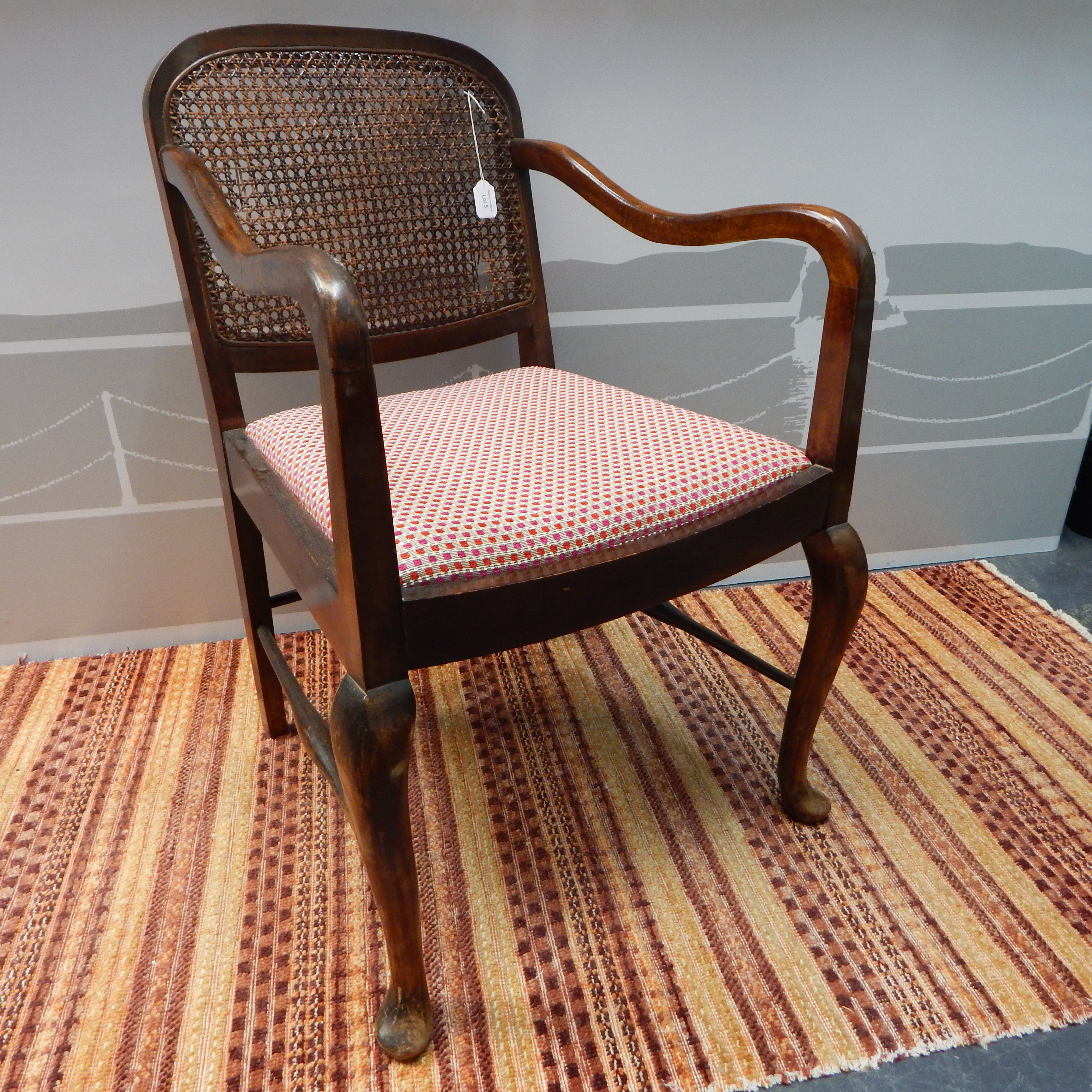 Antique Wooden Cane Backed Chair — NZ auction result