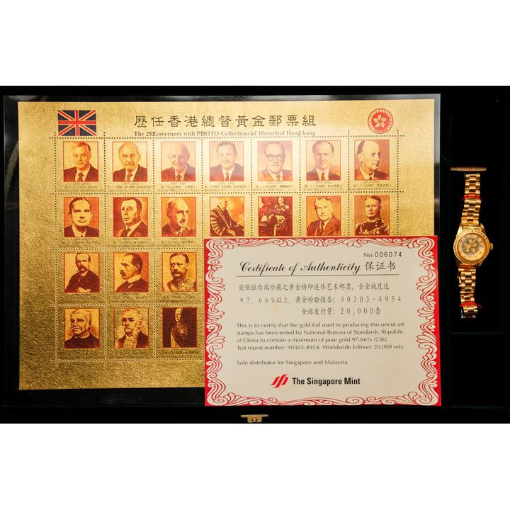 The Singapore Mint 28 Governors with photo Gold Plated Collections of Historical Hong Kong 1843-1997 Cert:006074
