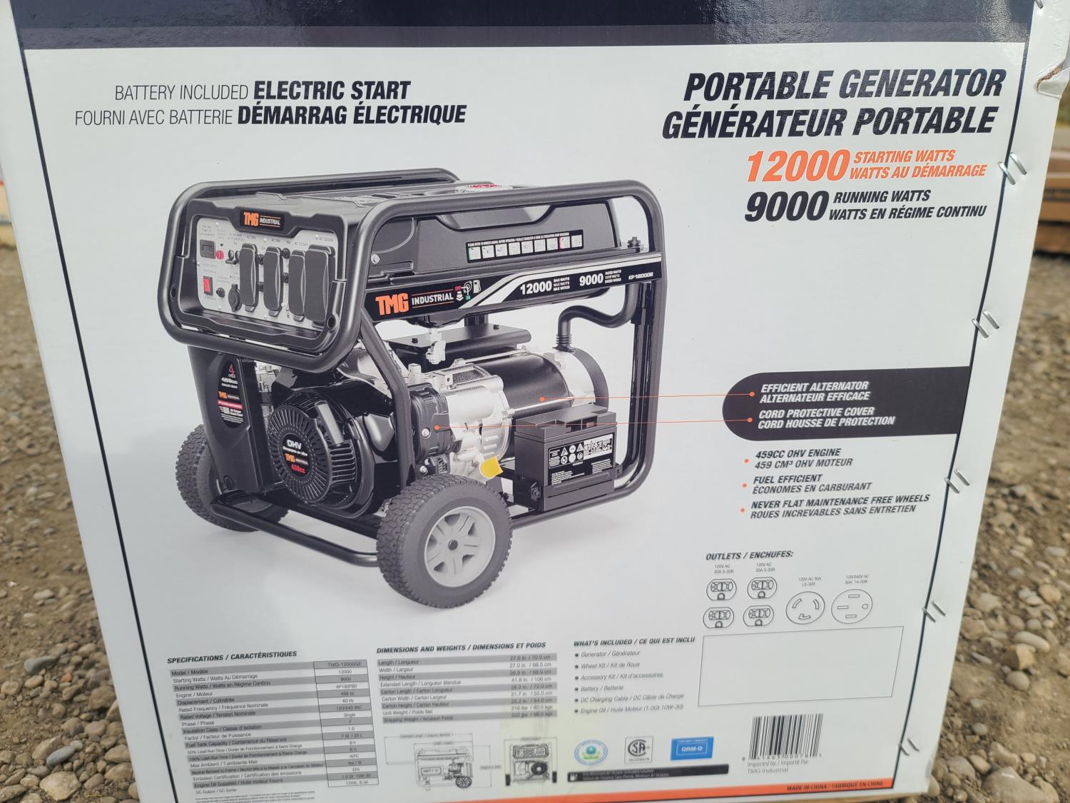 TMG Industrial 12000GE 12,000 Watt Gasoline Generator (Unused ...
