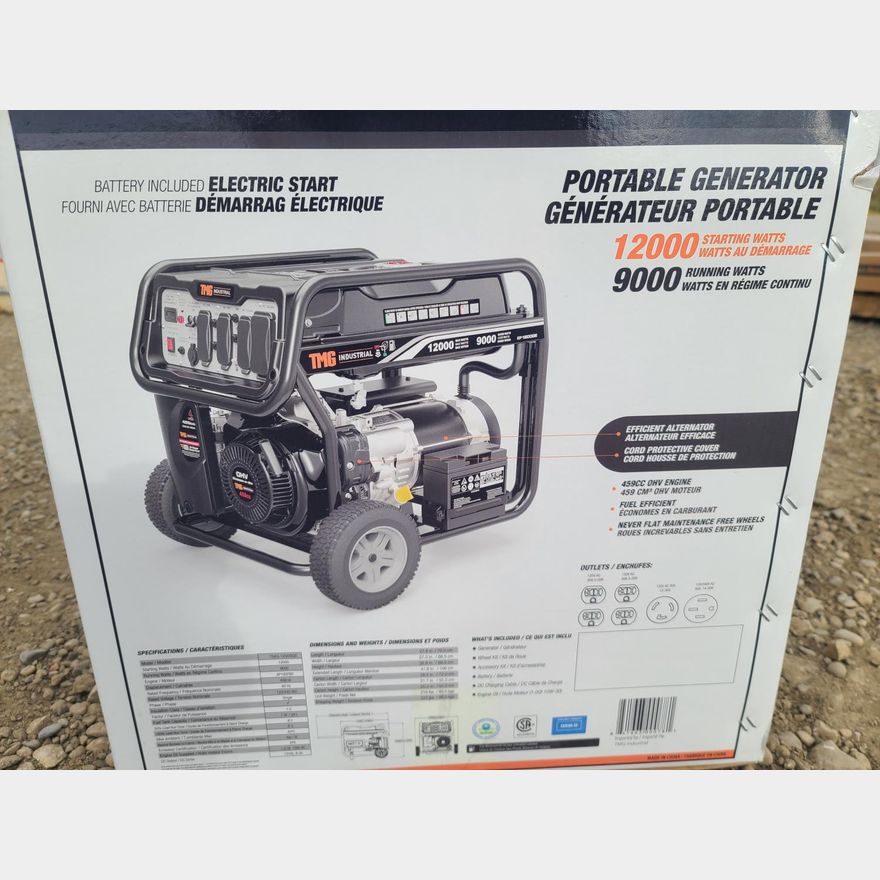 Mobility Rings TMG Industrial 12000GE 12,000 Watt Gasoline Generator (Unused ...