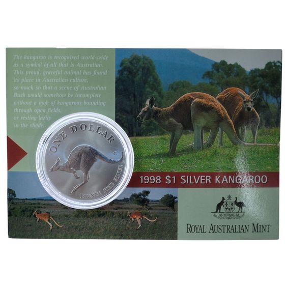 Australia 1998 'Kangaroo' Silver (999) $1, Uncirculated