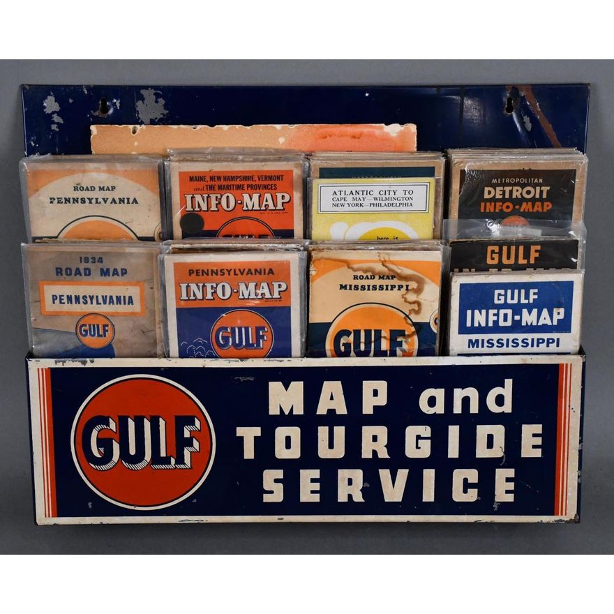 Gulf Map & Tourgide Service Metal Display Rack
