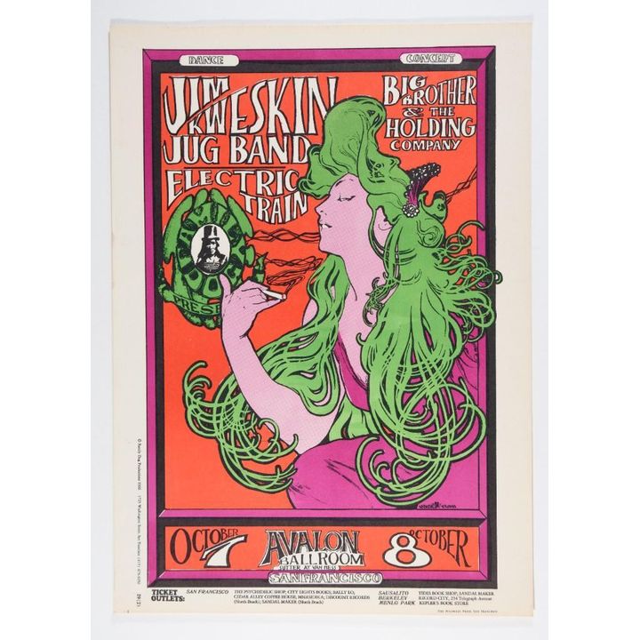 1966 FD-29 Big Brother Janis Joplin Avalon Ballroom RP3 Poster Near Mint 83