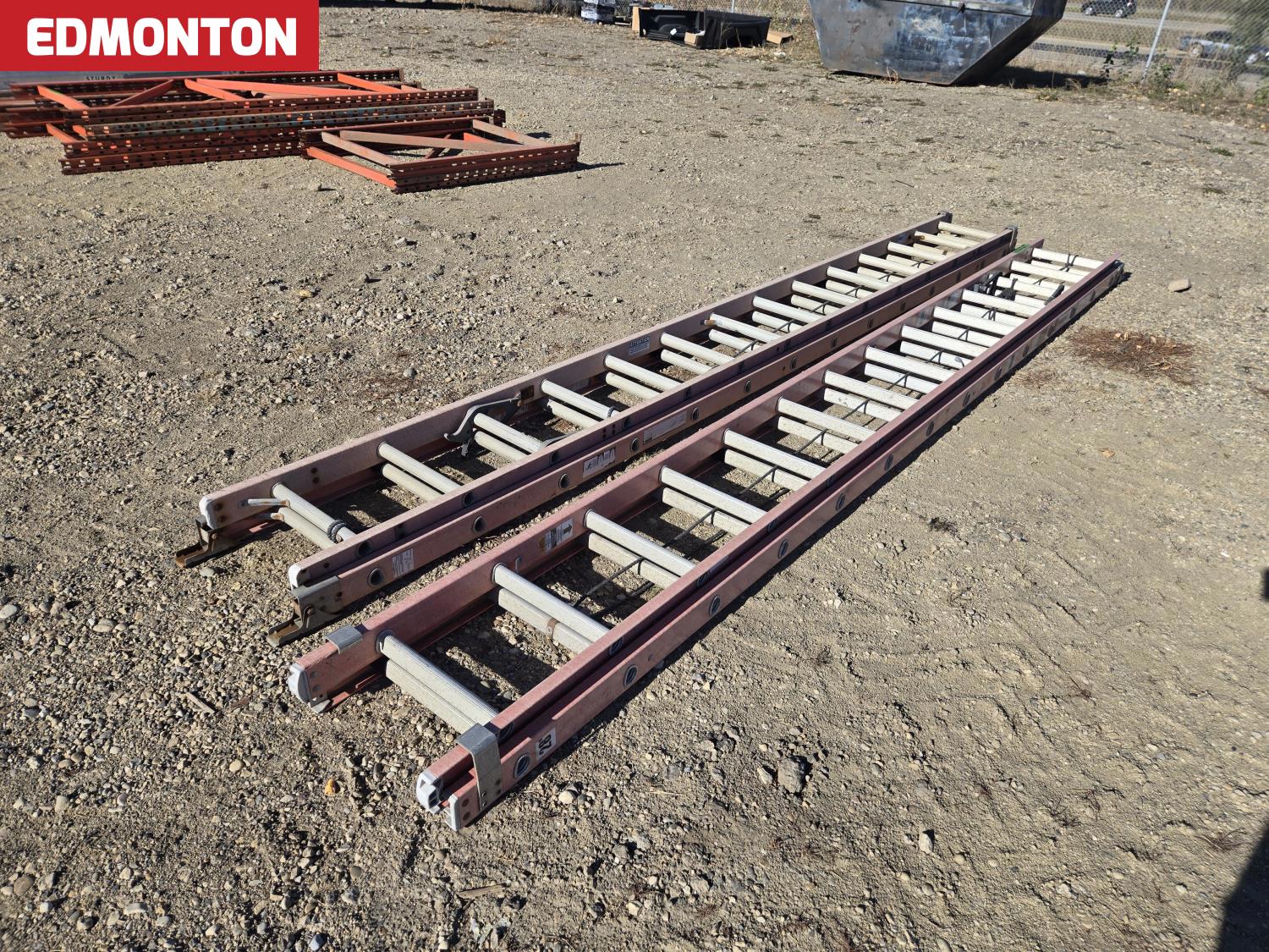 (2) Sturdy 28 Ft Fiberglass Extension Ladders [25JG10209-005] | Team ...