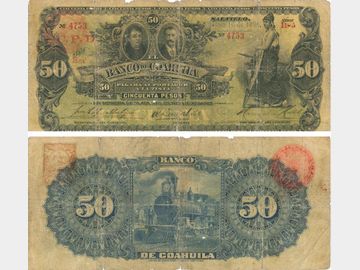 M170a – 50 Pesos Banco de Coahuila, 1898. G