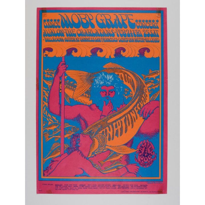 1967 FD-49 Moby Grape The Charlatans Avalon Ballroom Poster Excellent 71