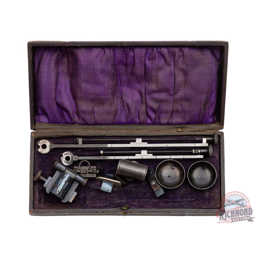 Antique 1880's Sharps Rifle Sights Kit in Leather Case | Richmond Auctions
