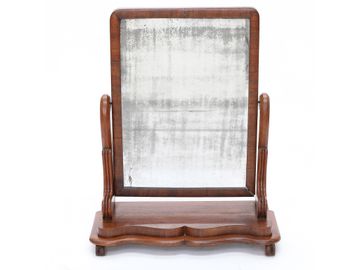 Late 19th C. French Empire Mahogany Gentleman's Dressing Mirror