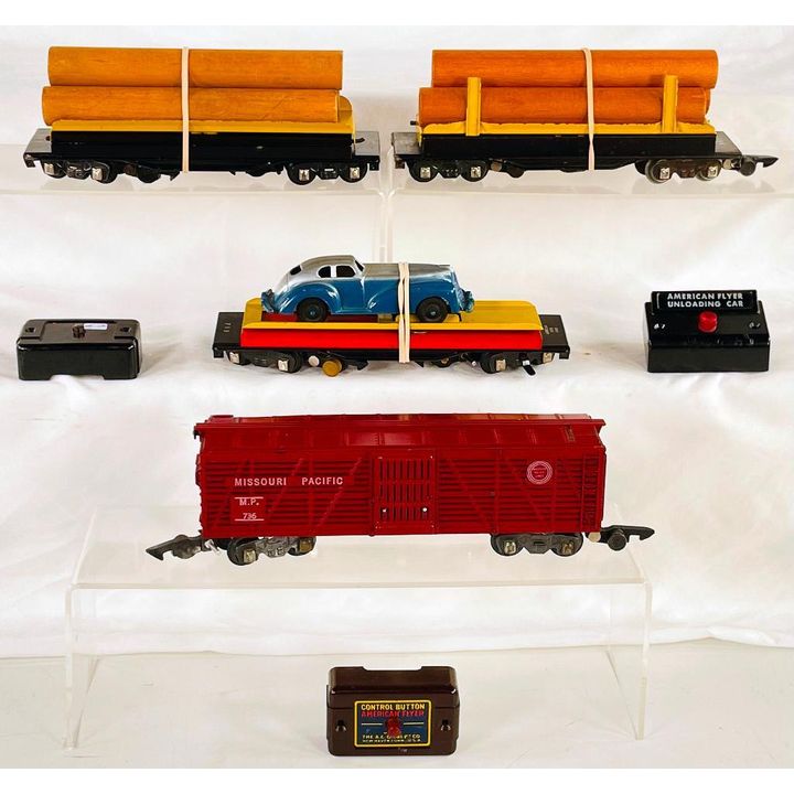 American Flyer Postwar S Gauge 715 Auto Unloader with Auto - 717 Log Unloader - 717 Log Unloader