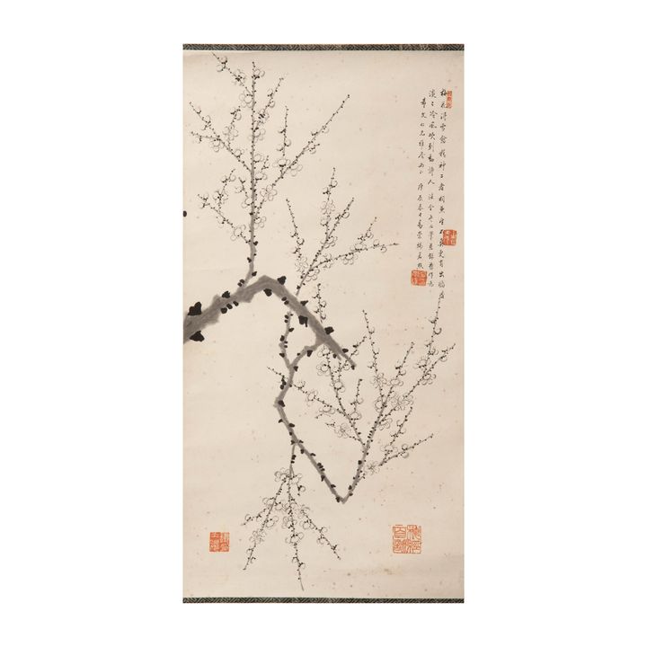 易崇端 希文上款梅花圖立軸 Yi Chongduan (Chinese), A painting of plum blossoms