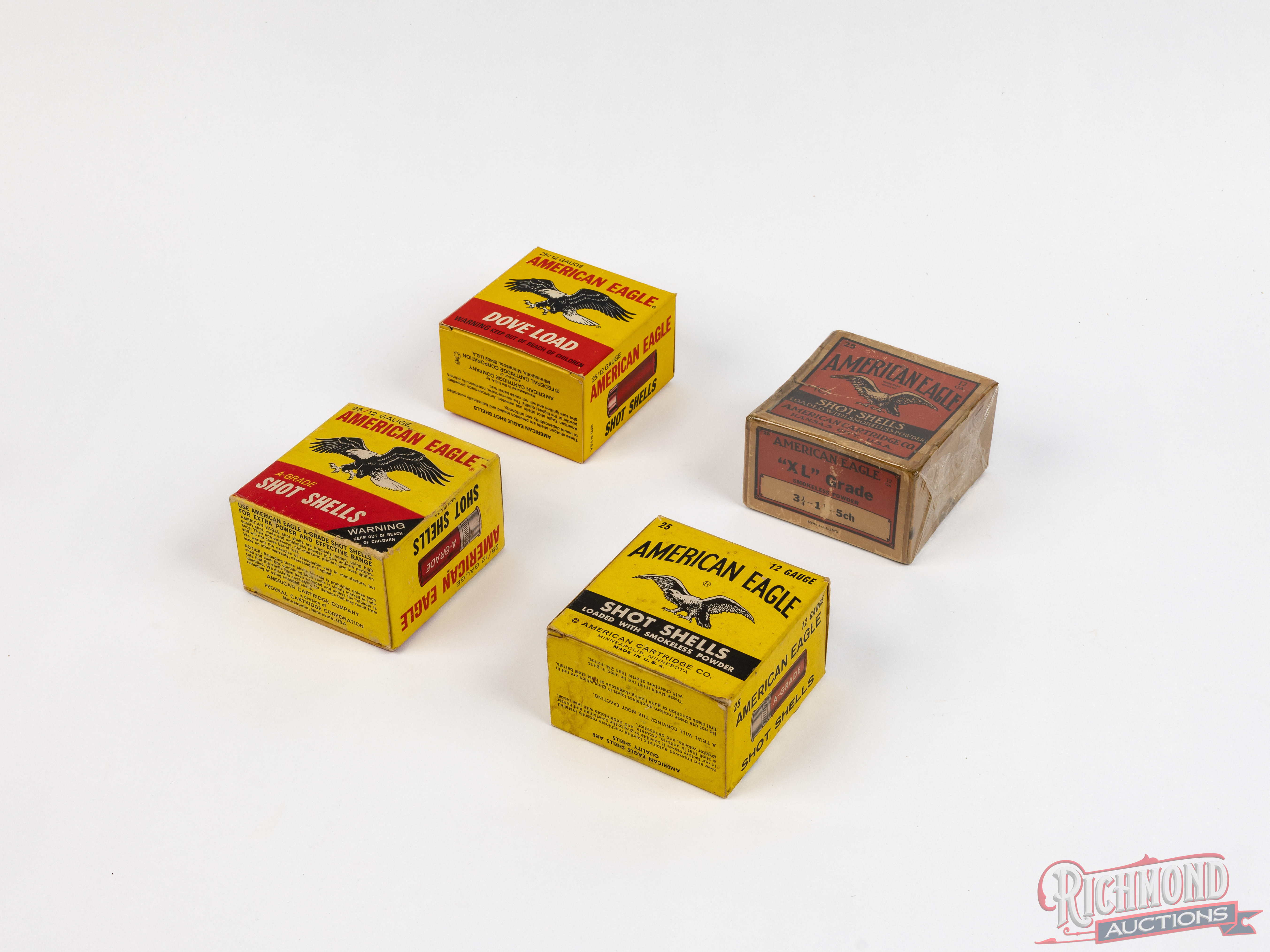 Four Collector American Eagle Shotshell Boxes 12 GA | Richmond Auctions