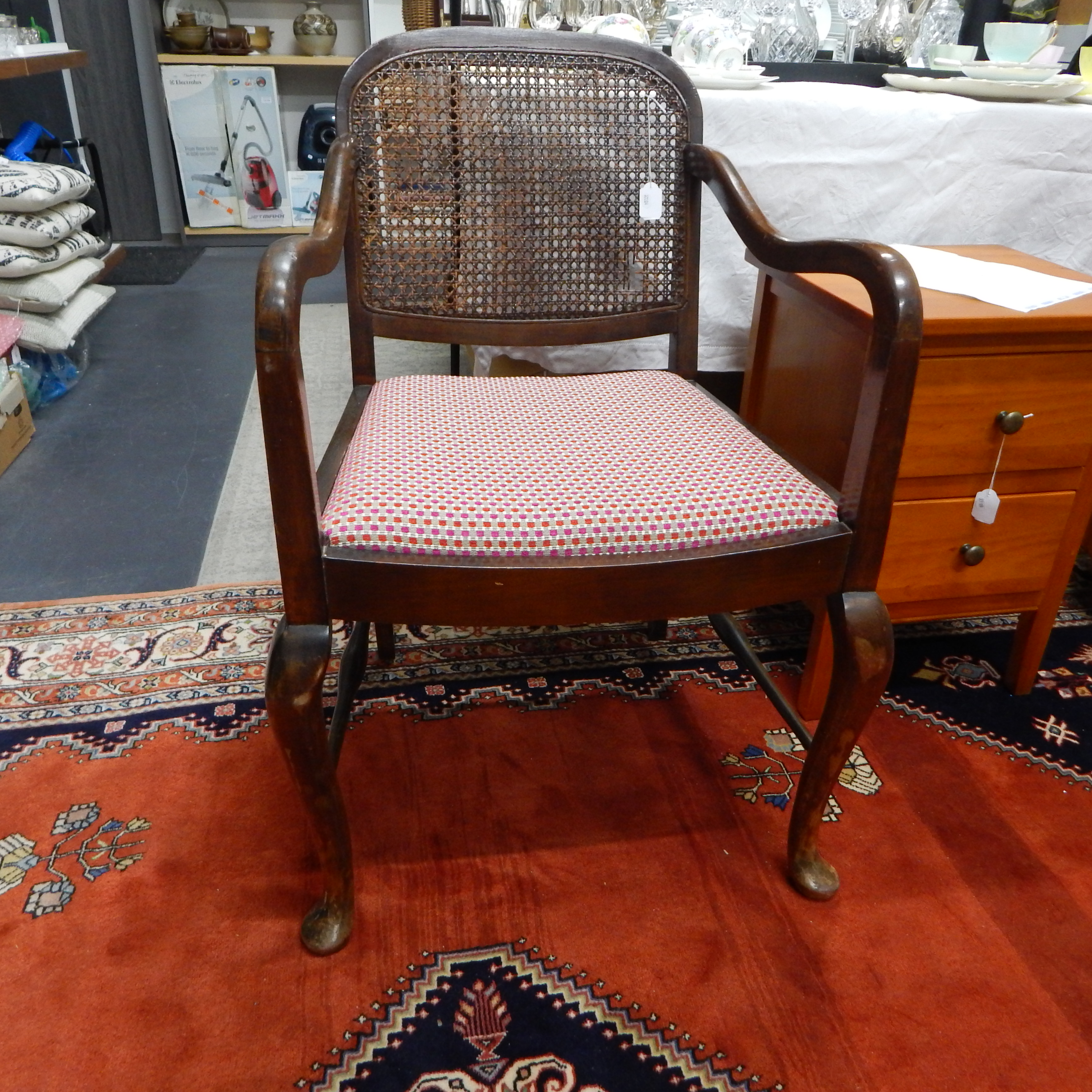 Antique Wooden Cane Backed Chair — NZ auction result