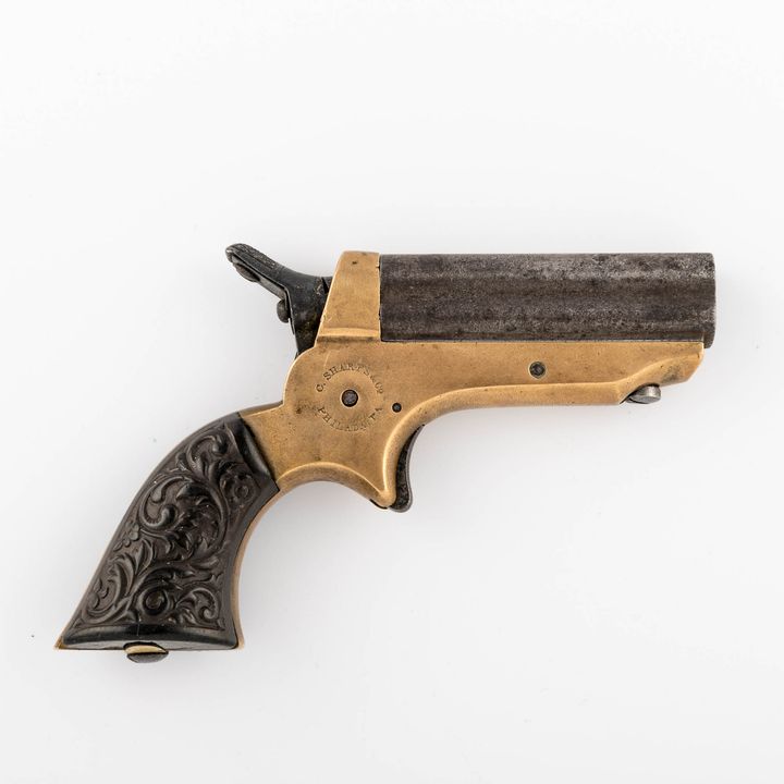 A Sharps 1A.22 Cal. four barrel pepperbox pistol