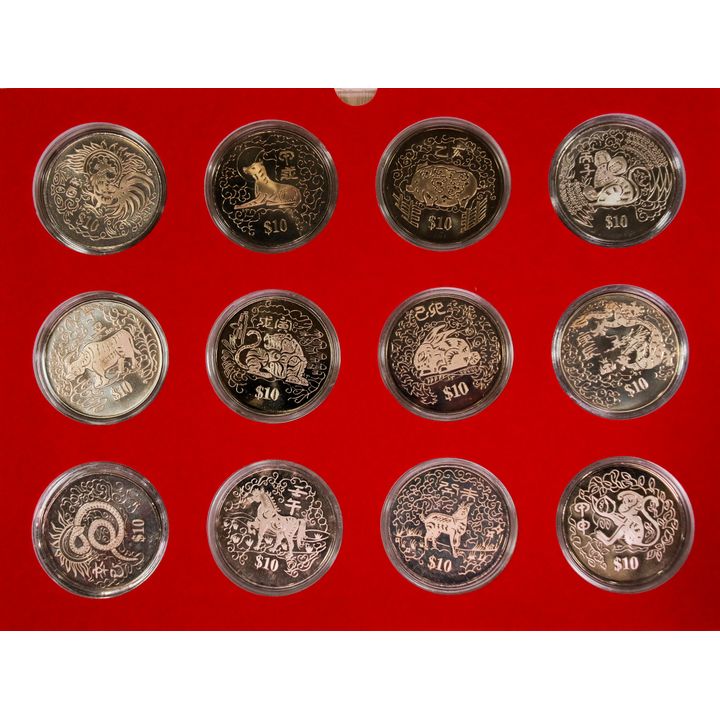 Singapore Lunar Series 1993-2001 $10 (Set) Total 12pcs
