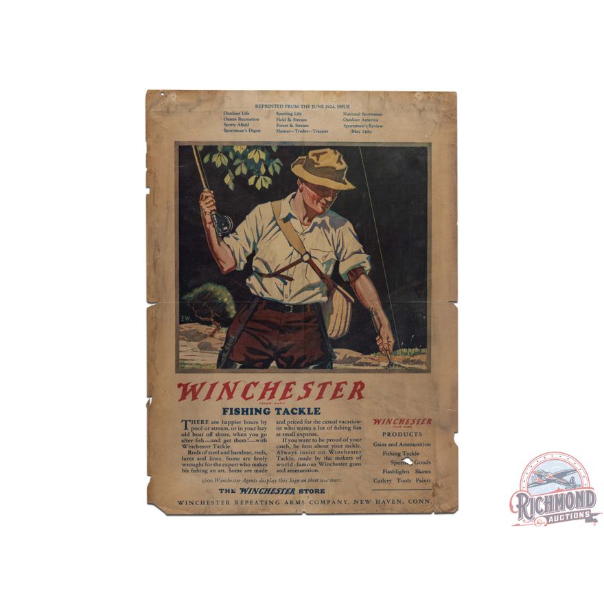 1920s Winchester Fishing Tackle Advertising Poster