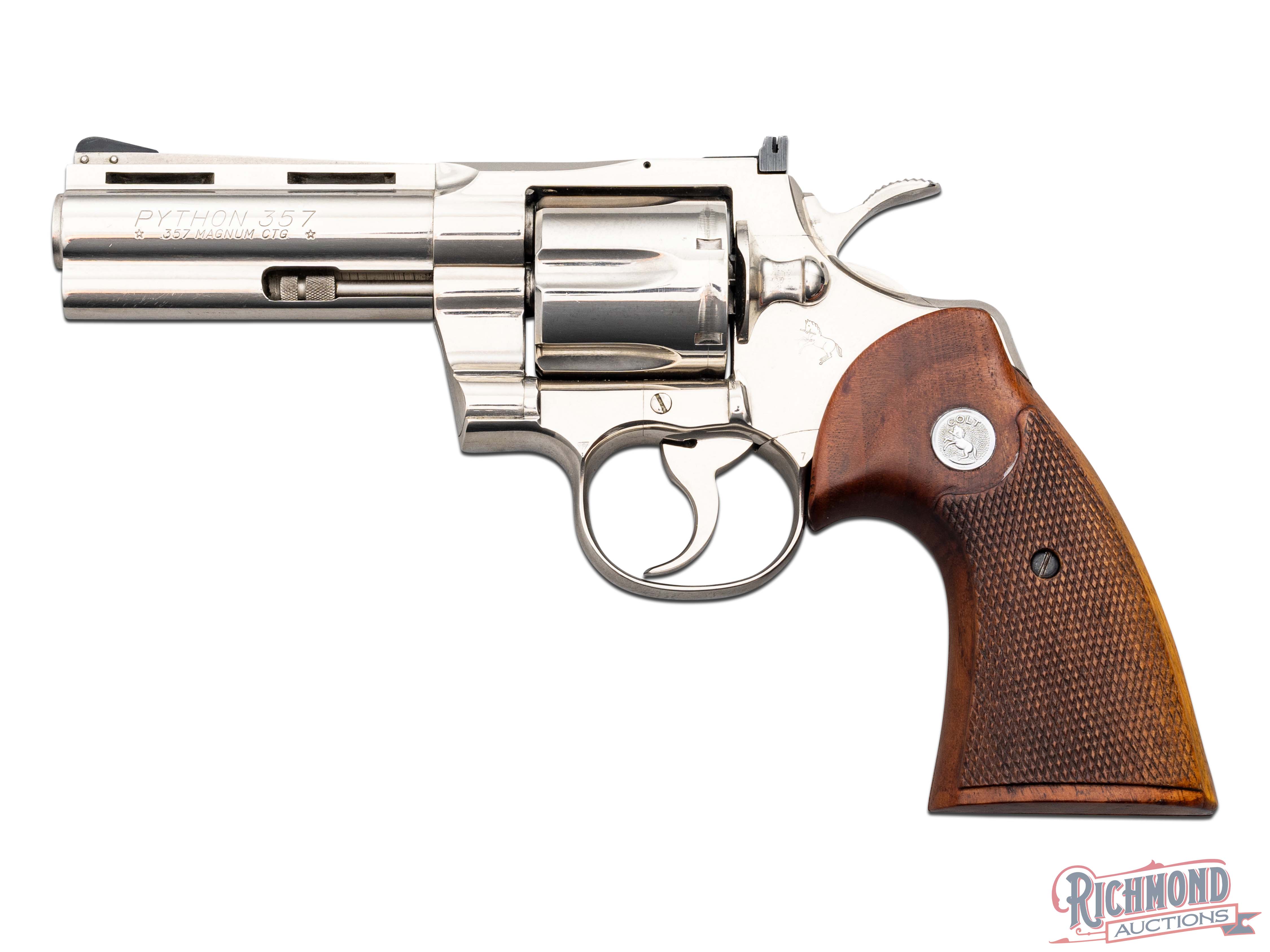 1976 Colt Python .357 Magnum Double Action Revolver 4" Nickel ...