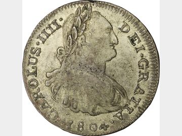 KM# SIMIL 109 (GNL Pág. 371) – 8 Reales 1804 Mo FM. XF+.