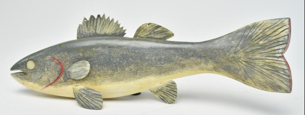 Large walleye spear fishing decoy, George John Aho, Rapid City