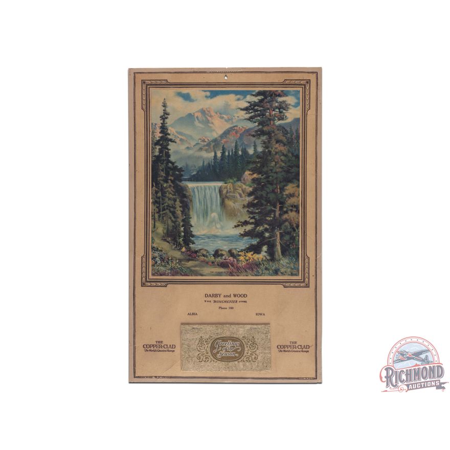 1929 The Winchester Store Advertising Calendar w/ Copper Clad Albia Iowa