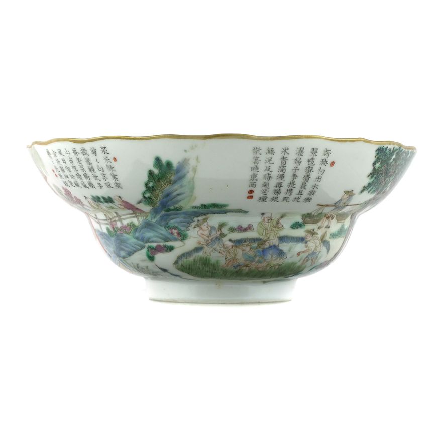 Antique Chinese Porcelain Harvest Bowl
