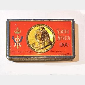 BOER WAR, Queen Victoria Gift Chocolate Tin with Contents.