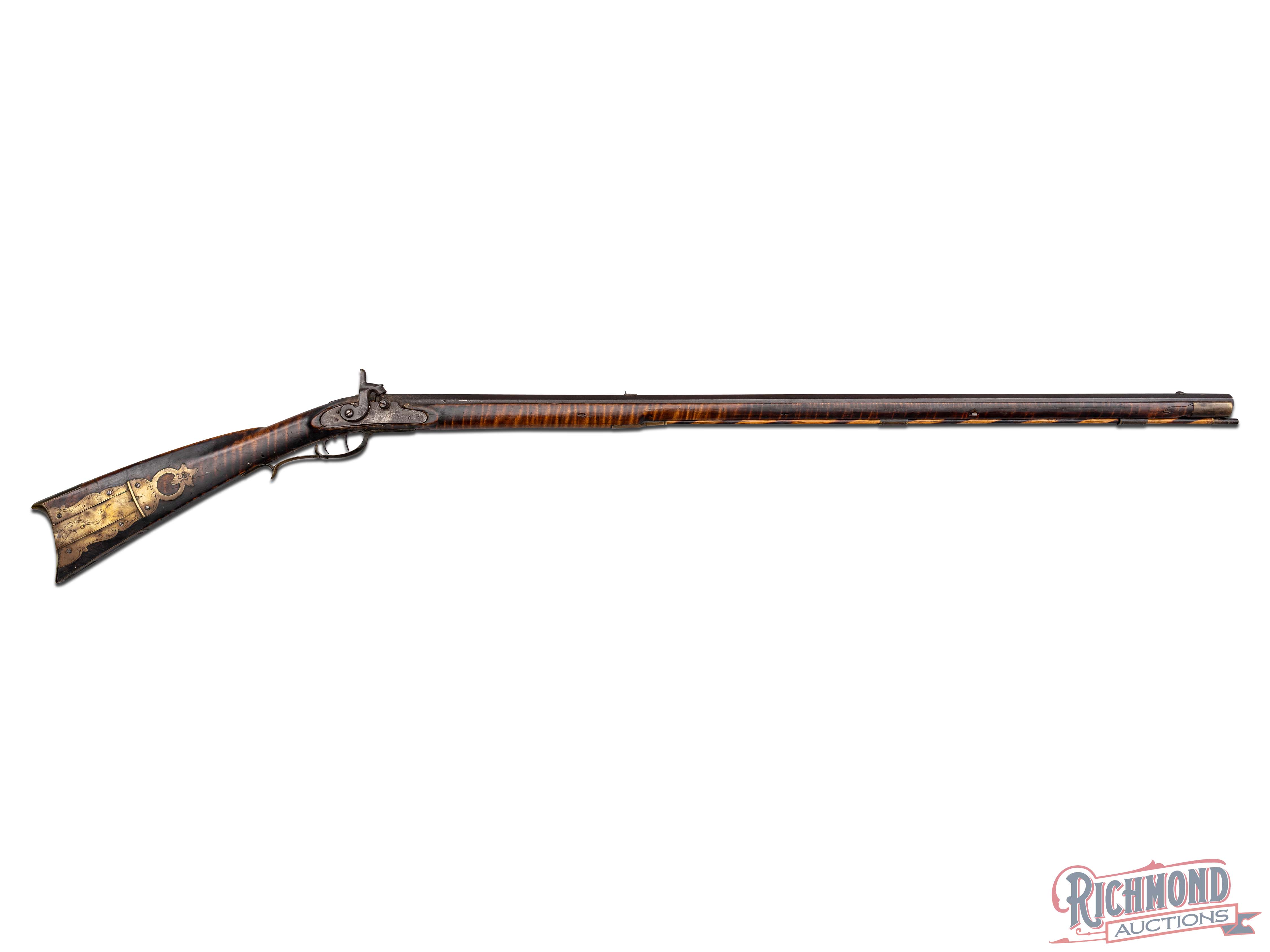 Antique Percussion Kentucky Rifle Made by Jacob Roop of Centre County ...
