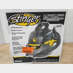 Stinger - 2.5 Gallon 1.75 Peak HP Small Shop Vac Wet Dry Vacuum (See Details)
