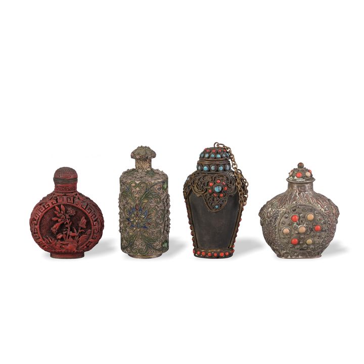 4 Assorted Chinese Snuff Bottles, Republic