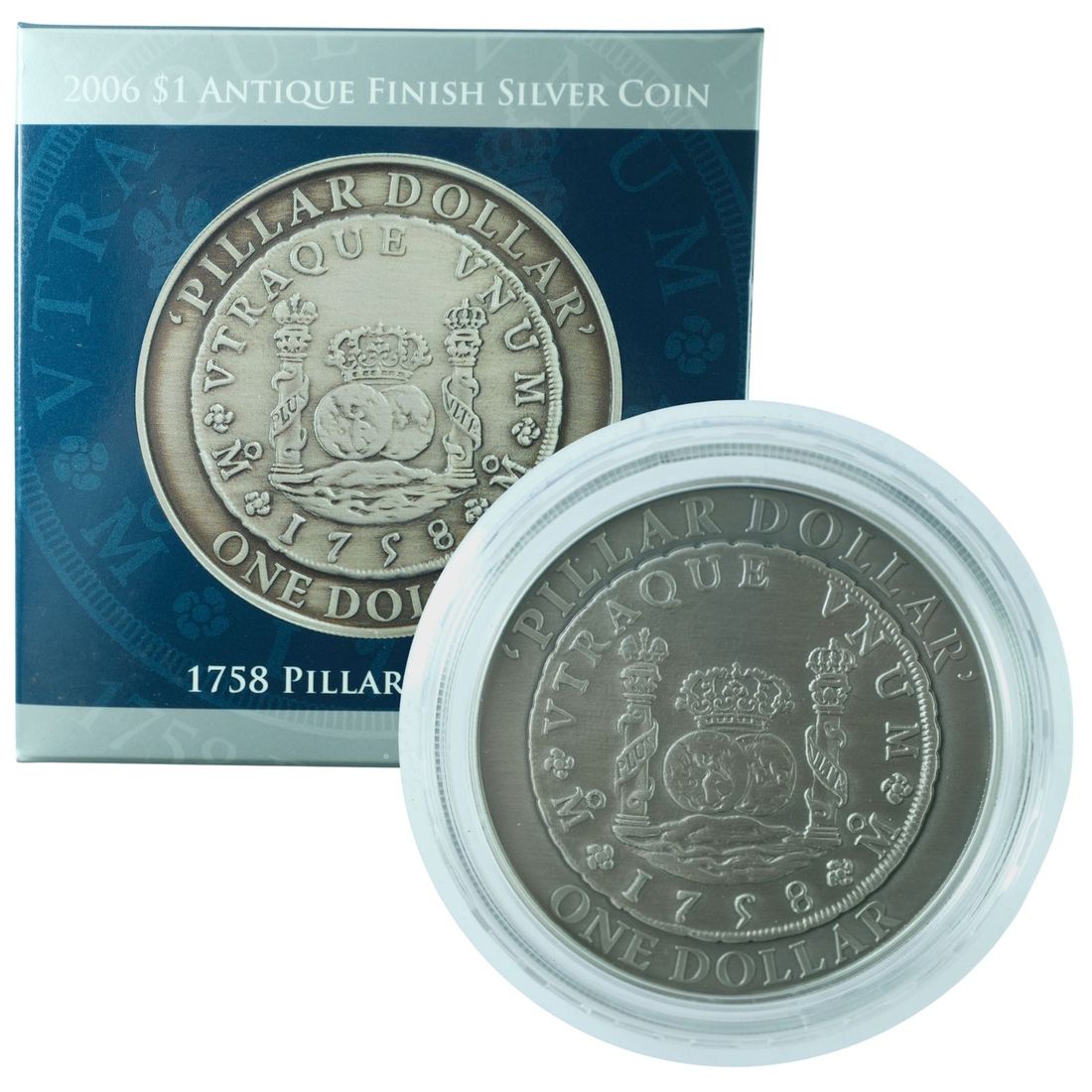 Australia 2006 'Pillar Dollar' Antique-Finish Silver (999) $1, Uncirculated