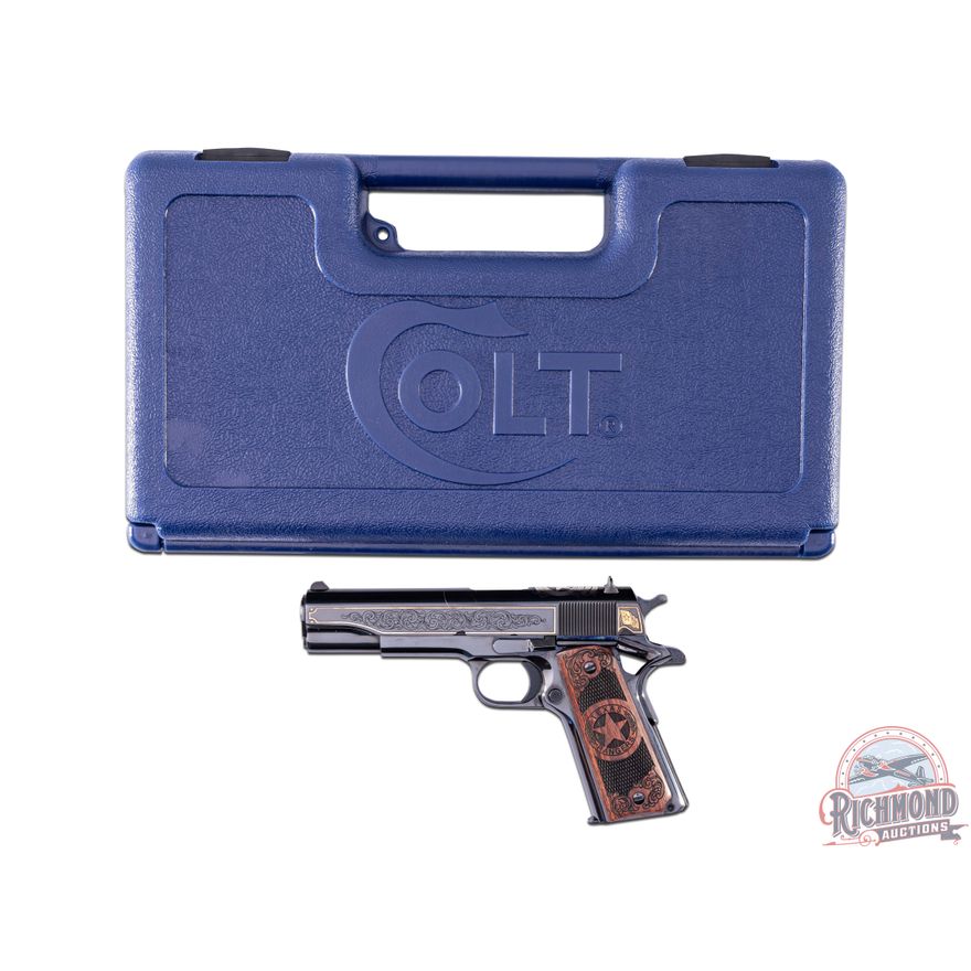 Gorgeous Colt MKIV Series 70 1911 Texas Rangers 200th Anniversary .45 ACP Semi-Auto Pistol