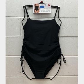 Loft - Women's Shirred Side Tie One Piece Swimsuit - Black - Size XL