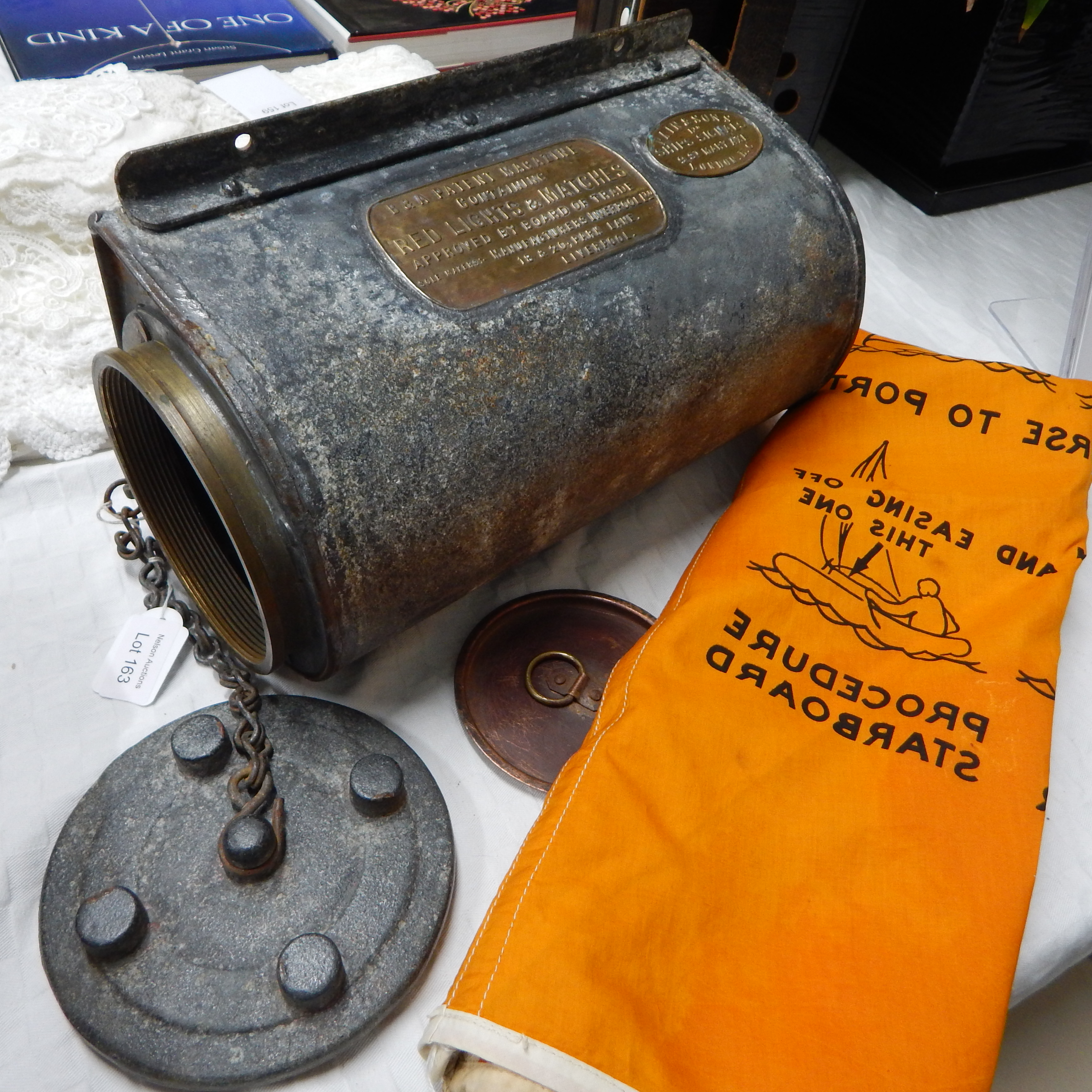 Antique  Metal Life Raft Safety Capsule — sold at auction in New Zealand for $120