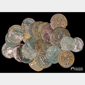 Imperio Romano. Lote de veintiseis monedas de vellon a catalogar.