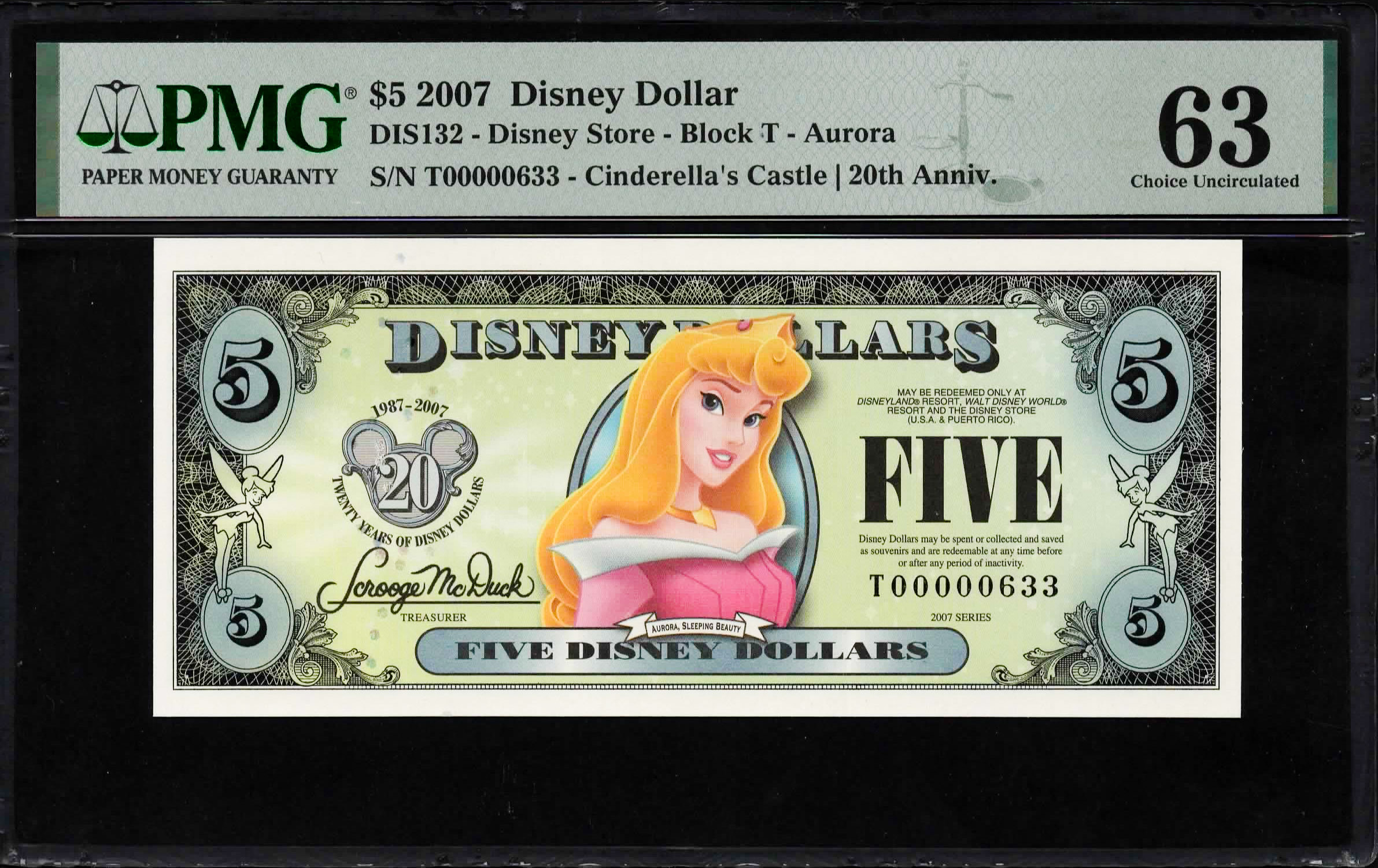 通販サイト一覧 Dollar Disney 2007 Castle *Cinderella's S/N:T00000633 $5 その他