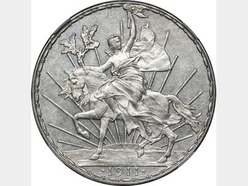 KM# 453 – Peso 1911 Mo Caballito. NGC MS61.