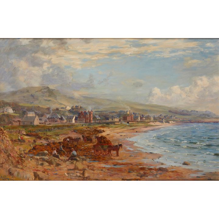 DUNCAN CAMERON (SCOTTISH 1837-1916) ON THE SEA-FRONT LARGS 51cm x 76cm (20in x 30in)